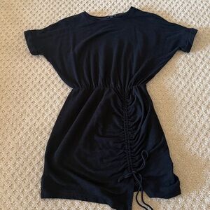 Express Elegant Black Ruched Mini Dress